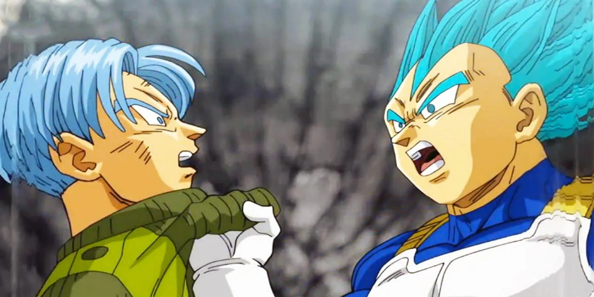 Vegeta bế Trunks Tương Lai sau trận chiến