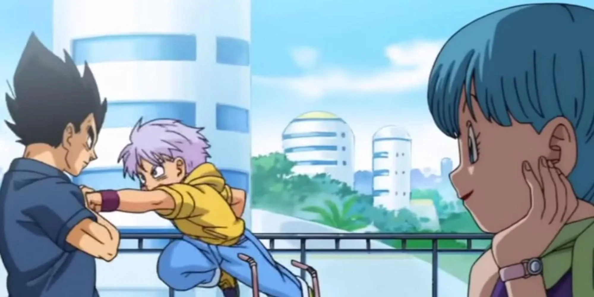 Vegeta tập luyện cùng Trunks nhỏ tuổi