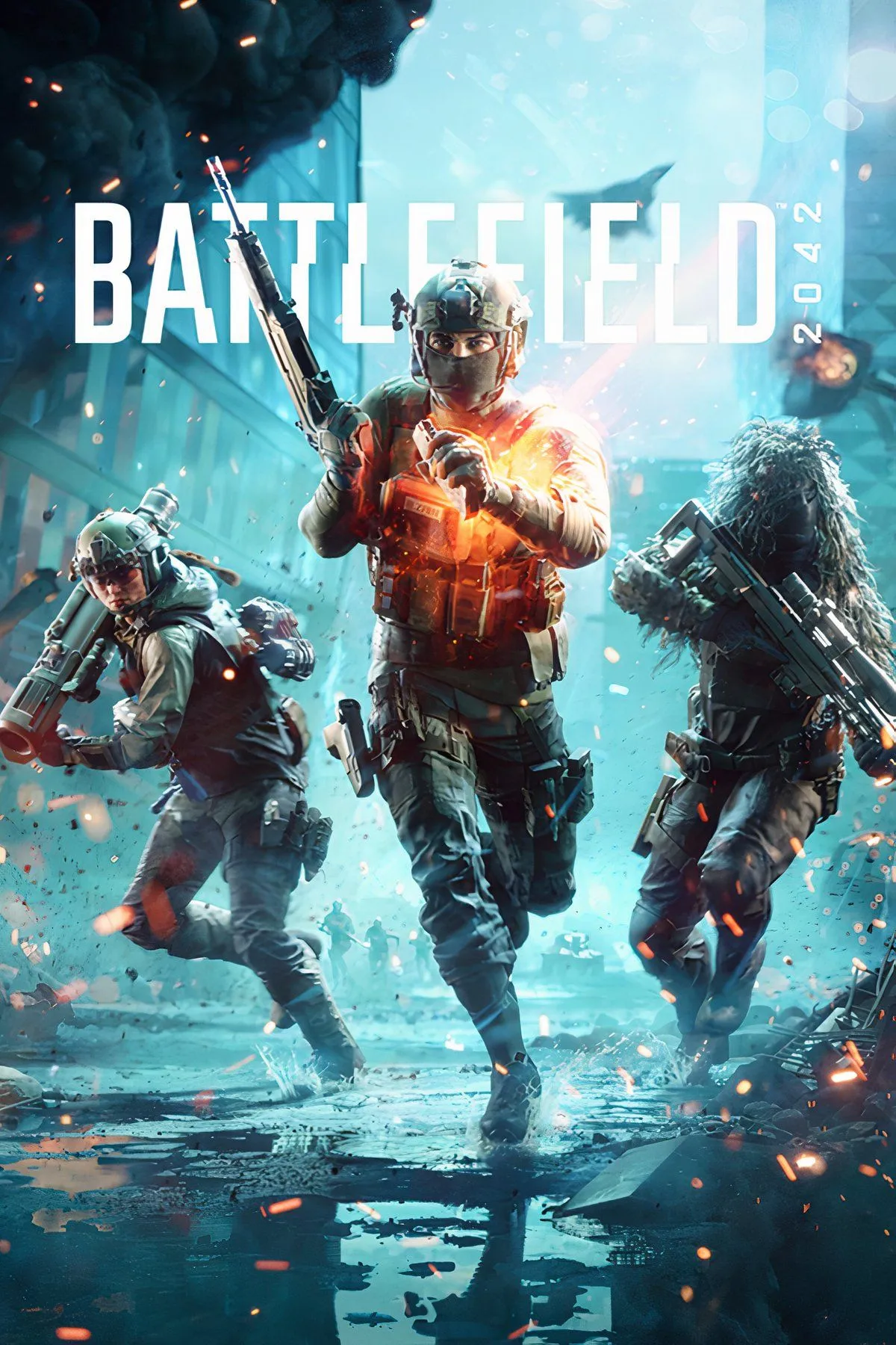 Bộ sưu tập hình ảnh hỗn hợp từ Battlefield 2042, bao gồm các nhân vật và cảnh chiến đấu đa dạng