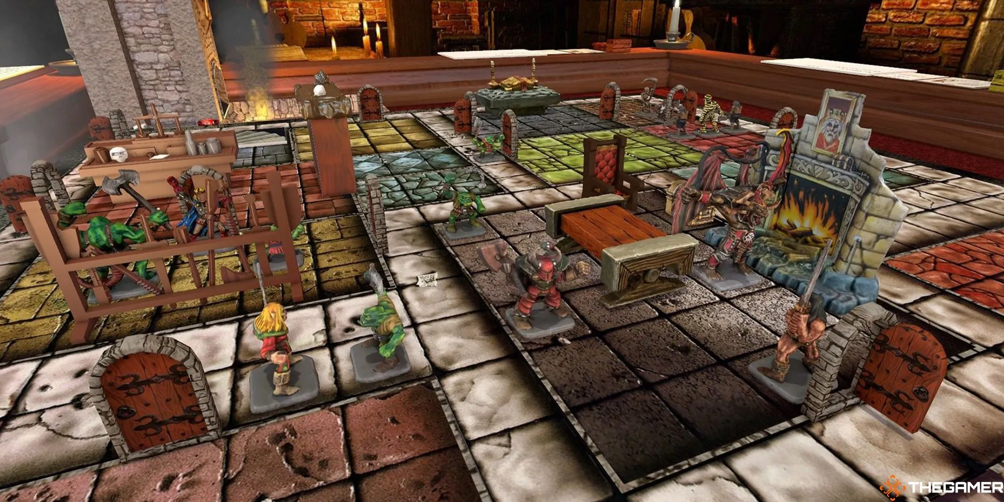 Bìa hộp game HeroQuest, mô tả cảnh thám hiểm hầm ngục và quái vật