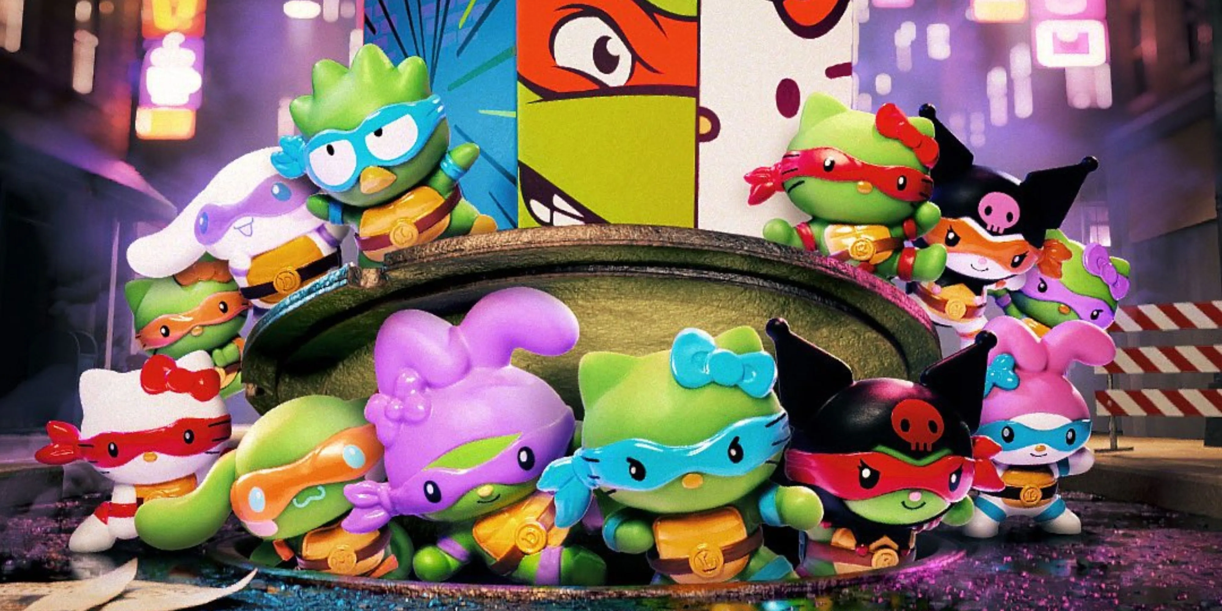 Bộ sưu tập đồ chơi McDonald's Happy Meal kết hợp Hello Kitty và Ninja Rùa gồm 12 nhân vật độc đáo