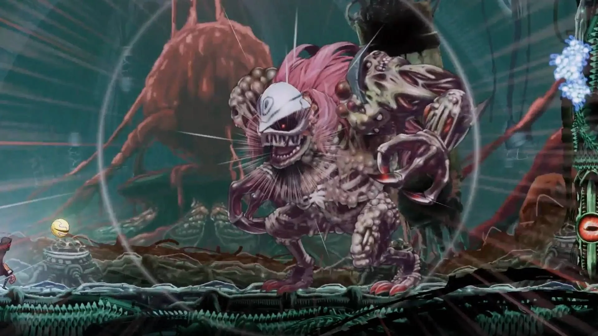 Bối cảnh đổ nát và ánh sáng ma mị trong Shadow Labyrinth, nhấn mạnh không gian u ám và cô độc.