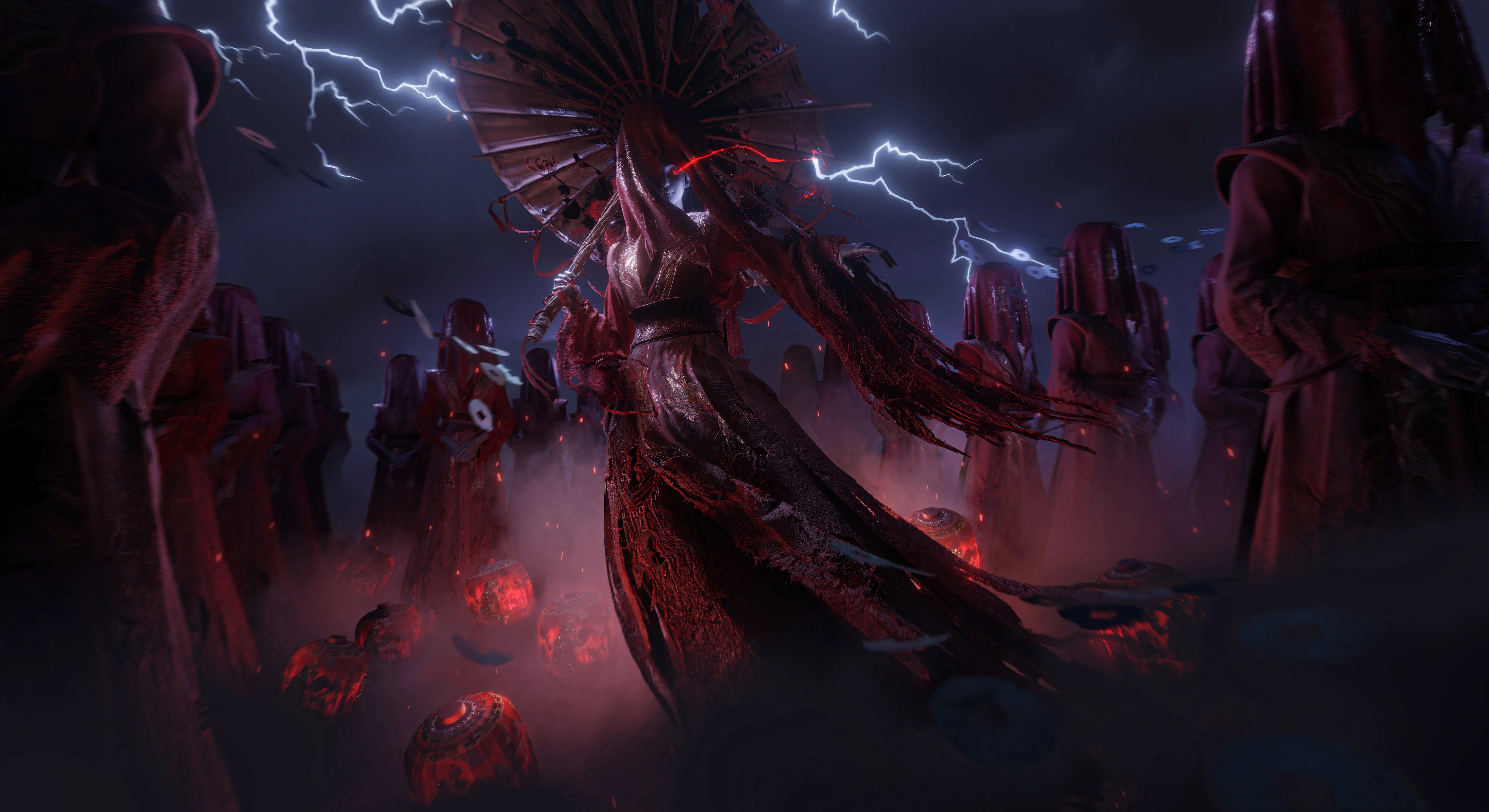 Boss Ghost Noble trong Where Winds Meet, minh họa một trong những thử thách chiến đấu đòi hỏi kỹ năng trong game RPG Wuxia này.