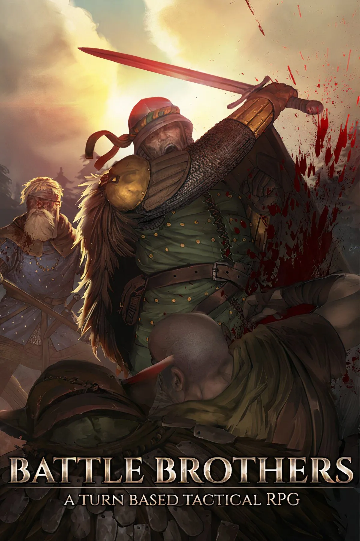 Đội lính đánh thuê dũng mãnh trong Battle Brothers chuẩn bị cho trận chiến khốc liệt, thể hiện lối chơi chiến thuật theo lượt