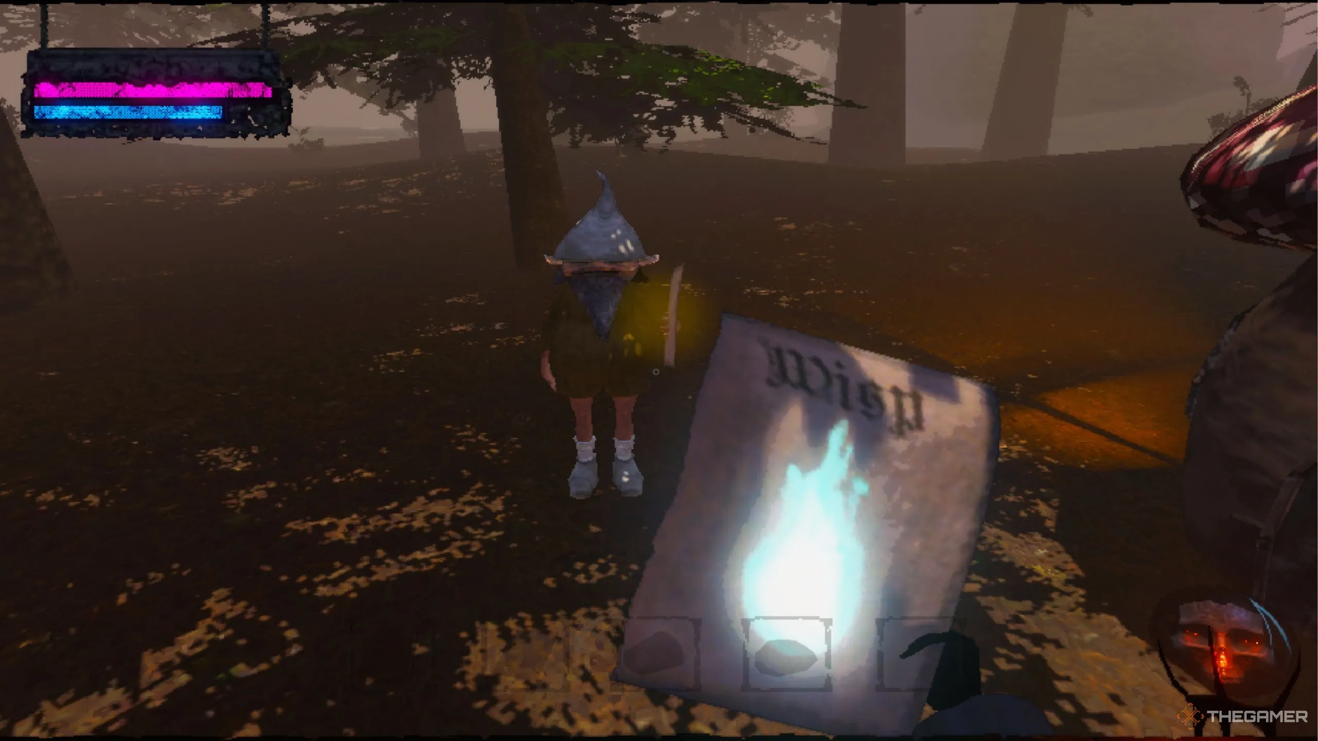 Game thủ giao dịch với thương nhân Gnome trong Mage Arena để nhận trang phép thuật mới.