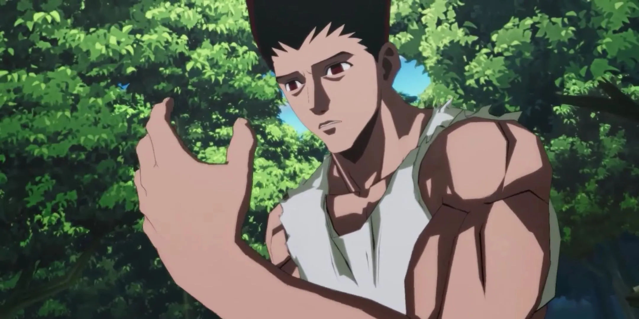 Gon ở dạng buff trong Hunter x Hunter Nen Impact khi đối đầu