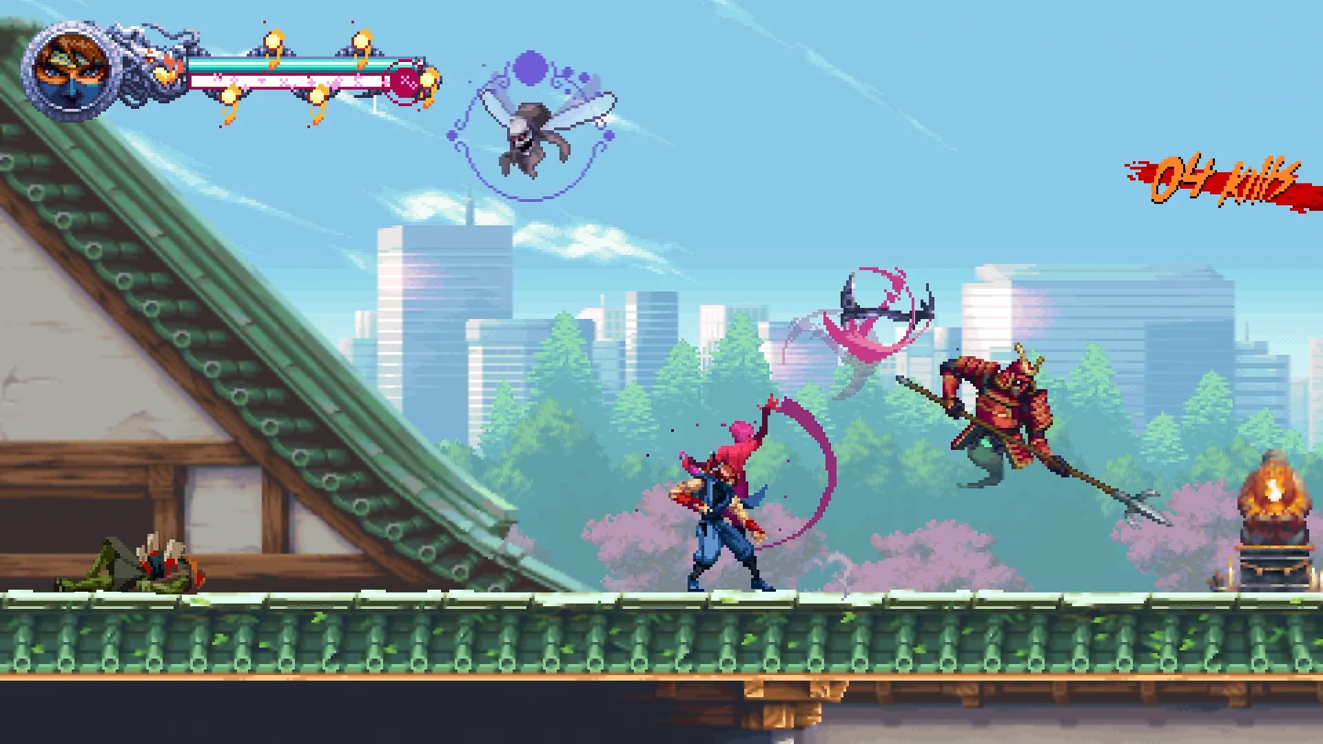Kenji chiến đấu cùng Kumori trong Ninja Gaiden: Ragebound.