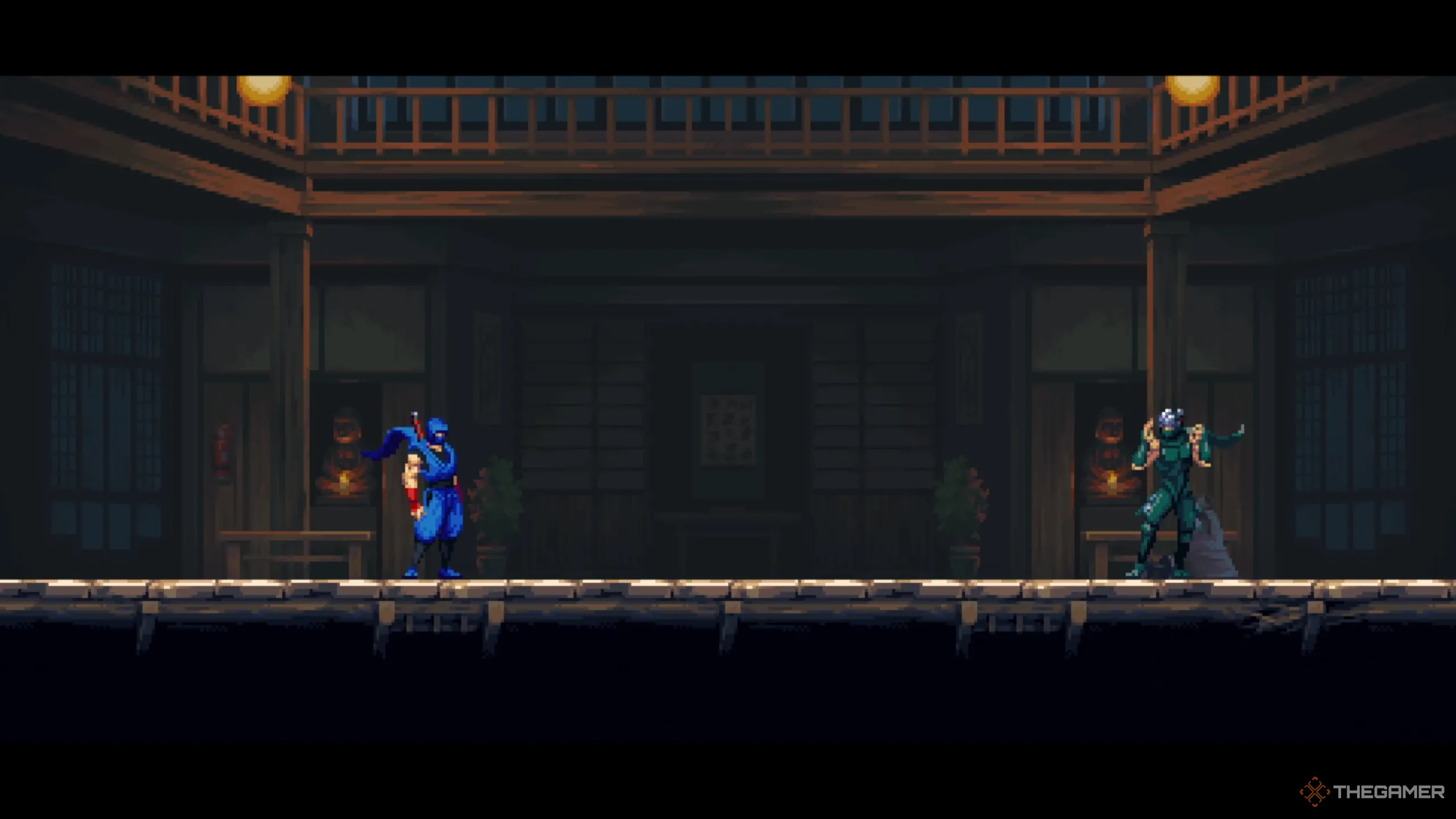 Kenji và Ryu chuẩn bị đối đầu trong trận chiến tay đôi tại Ninja Gaiden Ragebound