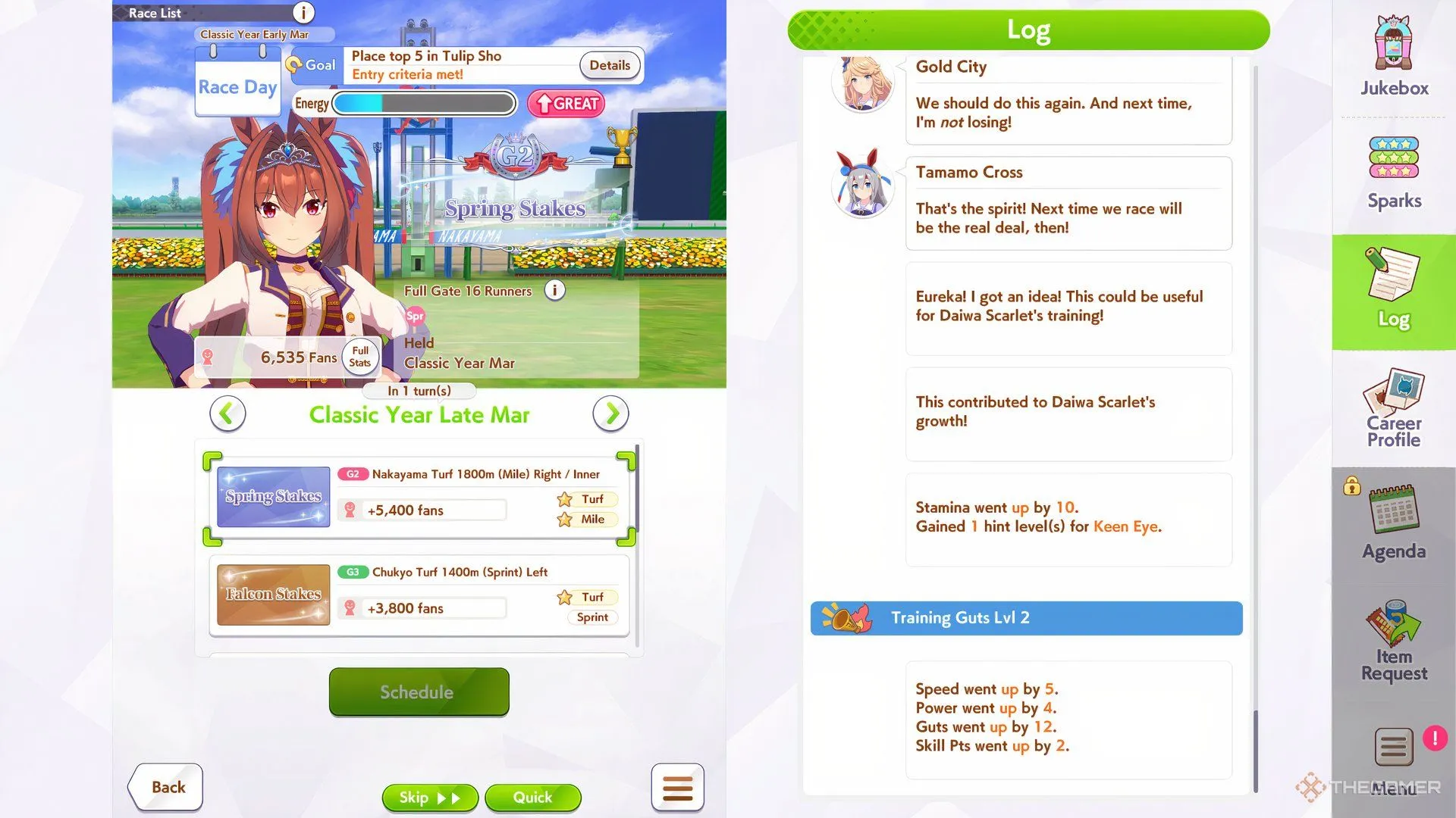 Màn hình đua trong Umamusume Steam với giao diện tối ưu cho PC