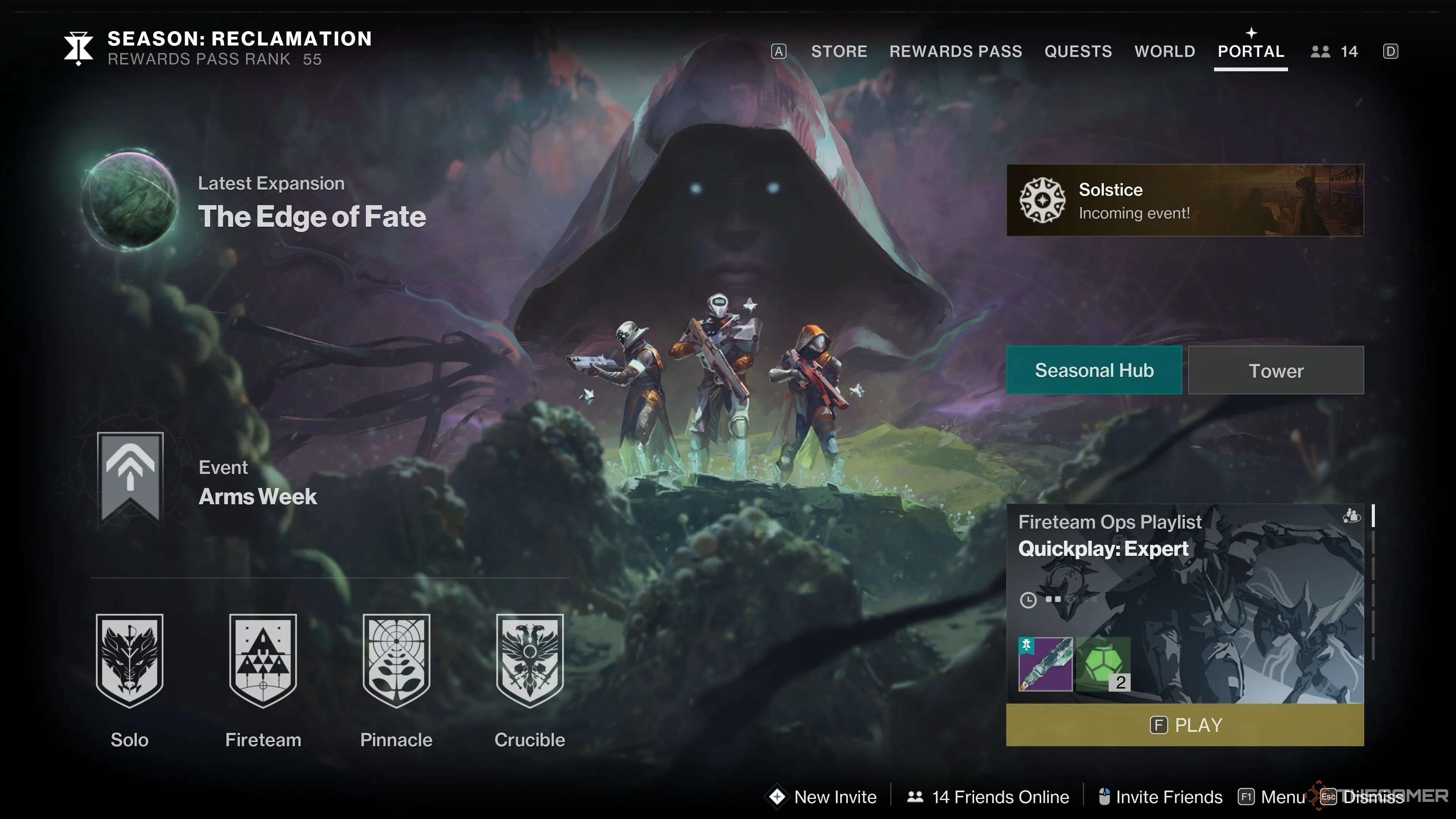 Menu Arms Week trong Destiny 2 Portal