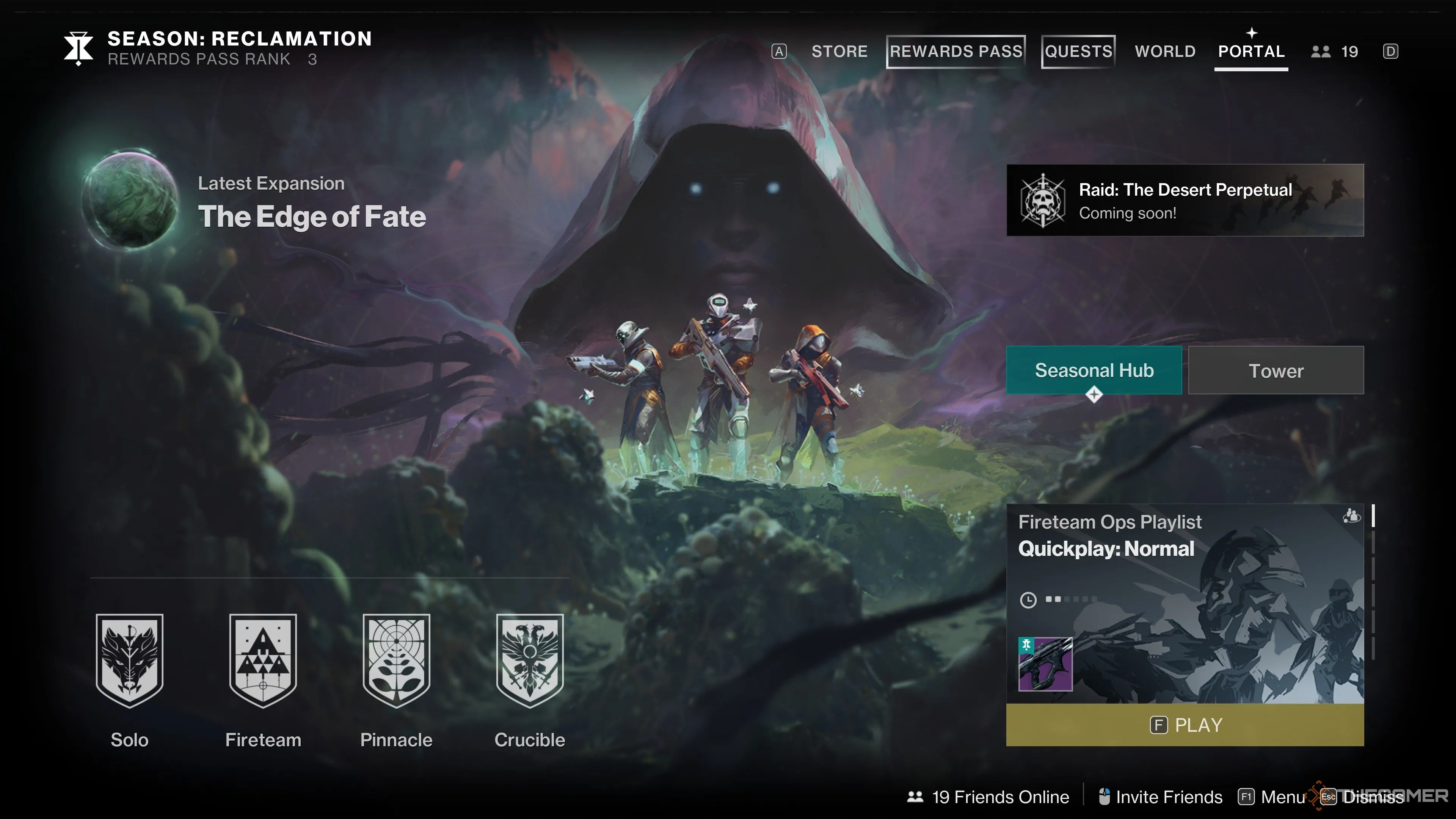 Menu Destiny 2 Portal