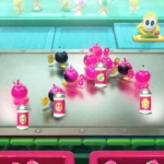 Minigame trong Super Mario Party Jamboree Nintendo Switch 2 Edition hiển thị khuôn mặt người chơi trên màn hình.
