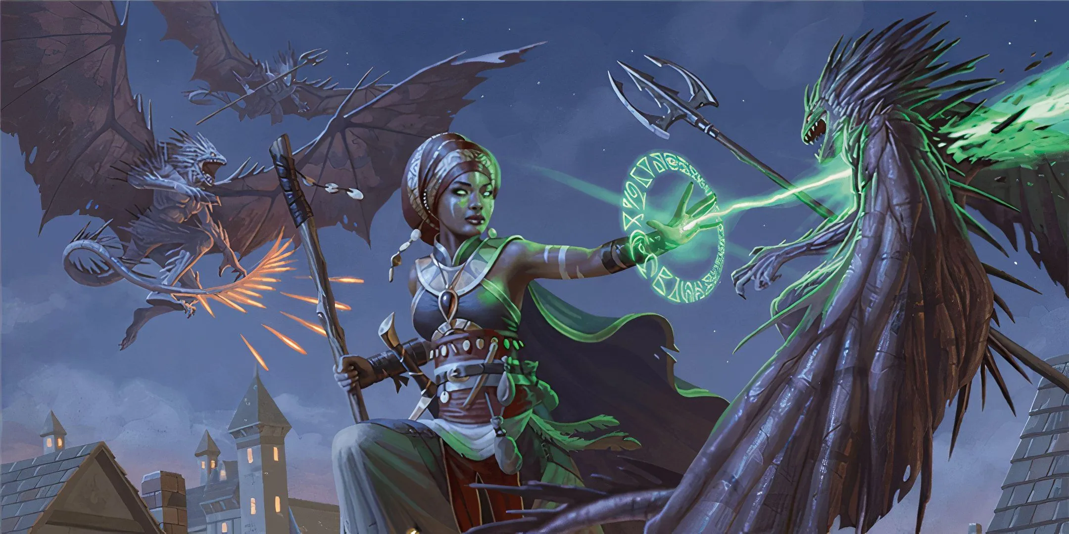 Một pháp sư trong cuộc truy đuổi trên mái nhà tại Waterdeep trong D&amp;D, liên quan đến việc chuẩn bị phép thuật hàng ngày