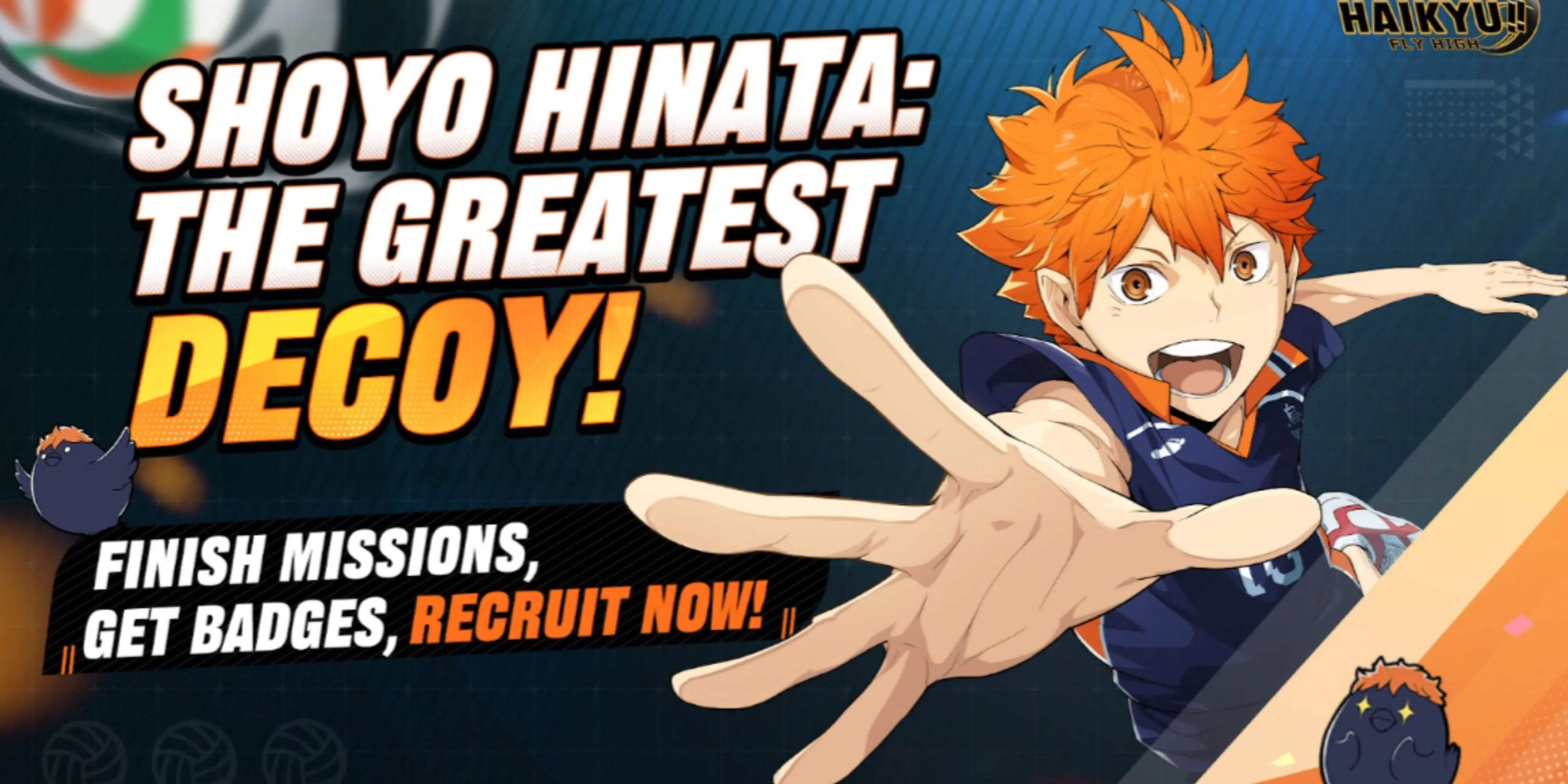 Nhân vật chính Shoyo Hinata trong sự kiện Campus Kickoff và The Greatest Decoy của HAIKYU!! FLY HIGH