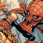Peter Porker (Spider-Ham) sử dụng búa đồ chơi tấn công Kraven Thợ Săn trong một minh họa của Magic: The Gathering.