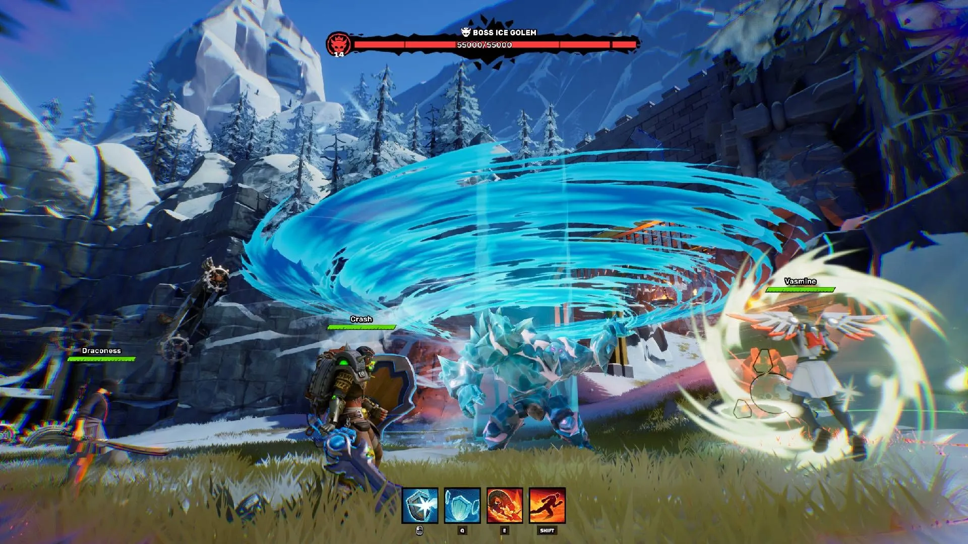 Quái vật dạng lốc xoáy trong game Out of Time thể hiện sự hỗn loạn của các dòng thời gian hợp nhất.