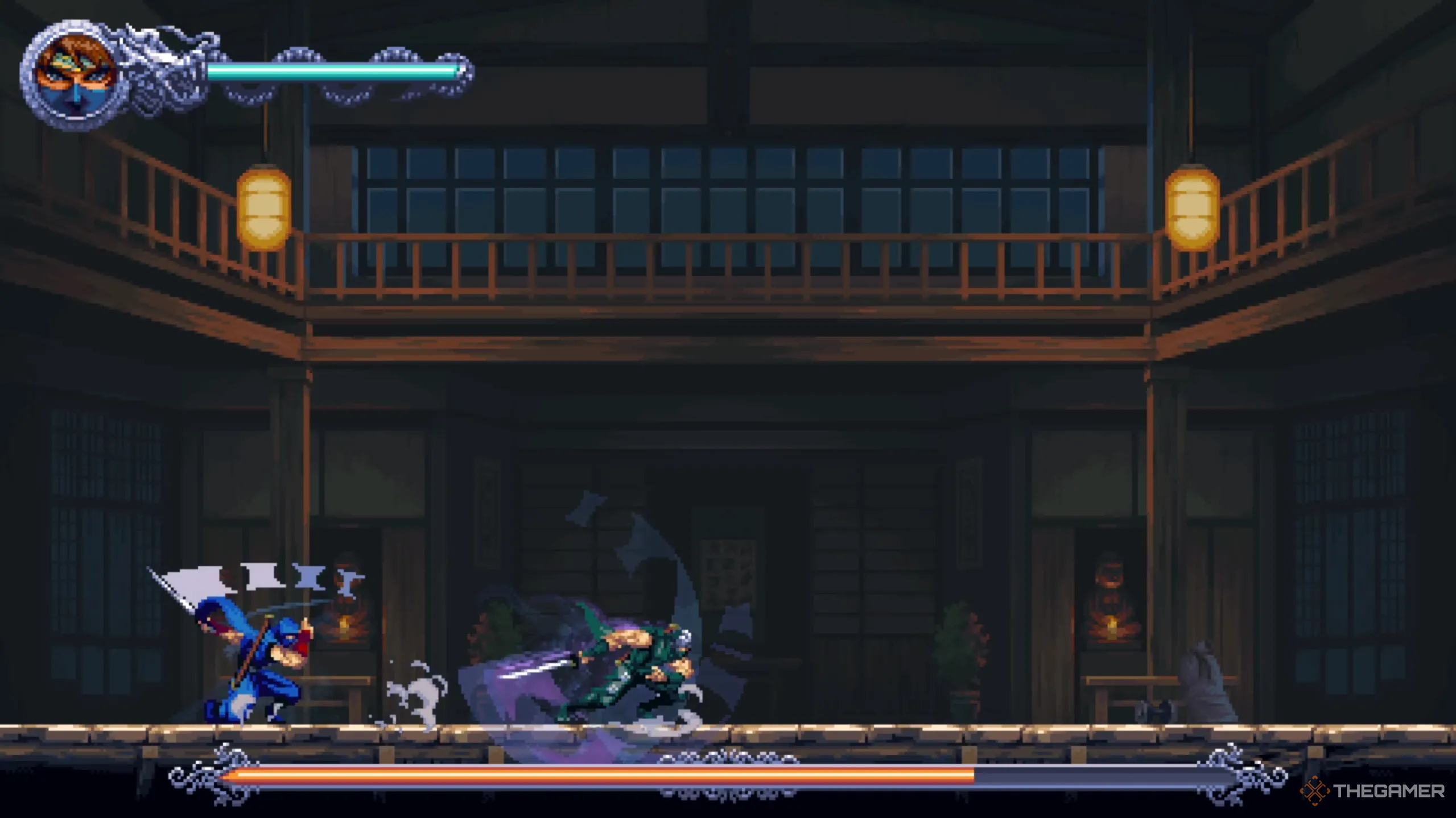 Ryu thi triển chiêu ba nhát chém mạnh mẽ trong Ninja Gaiden Ragebound