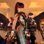 Stellar Blade: Nữ anh hùng Eve cùng đồng đội trong một cảnh chiến đấu đầy kịch tính, minh họa đồ họa ấn tượng của game.