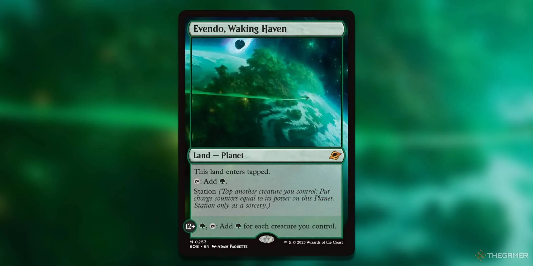 Thẻ bài Evendo, Waking Haven trong Magic: The Gathering, một vùng đất có khả năng tạo ra mana dựa trên sức mạnh của sinh vật.