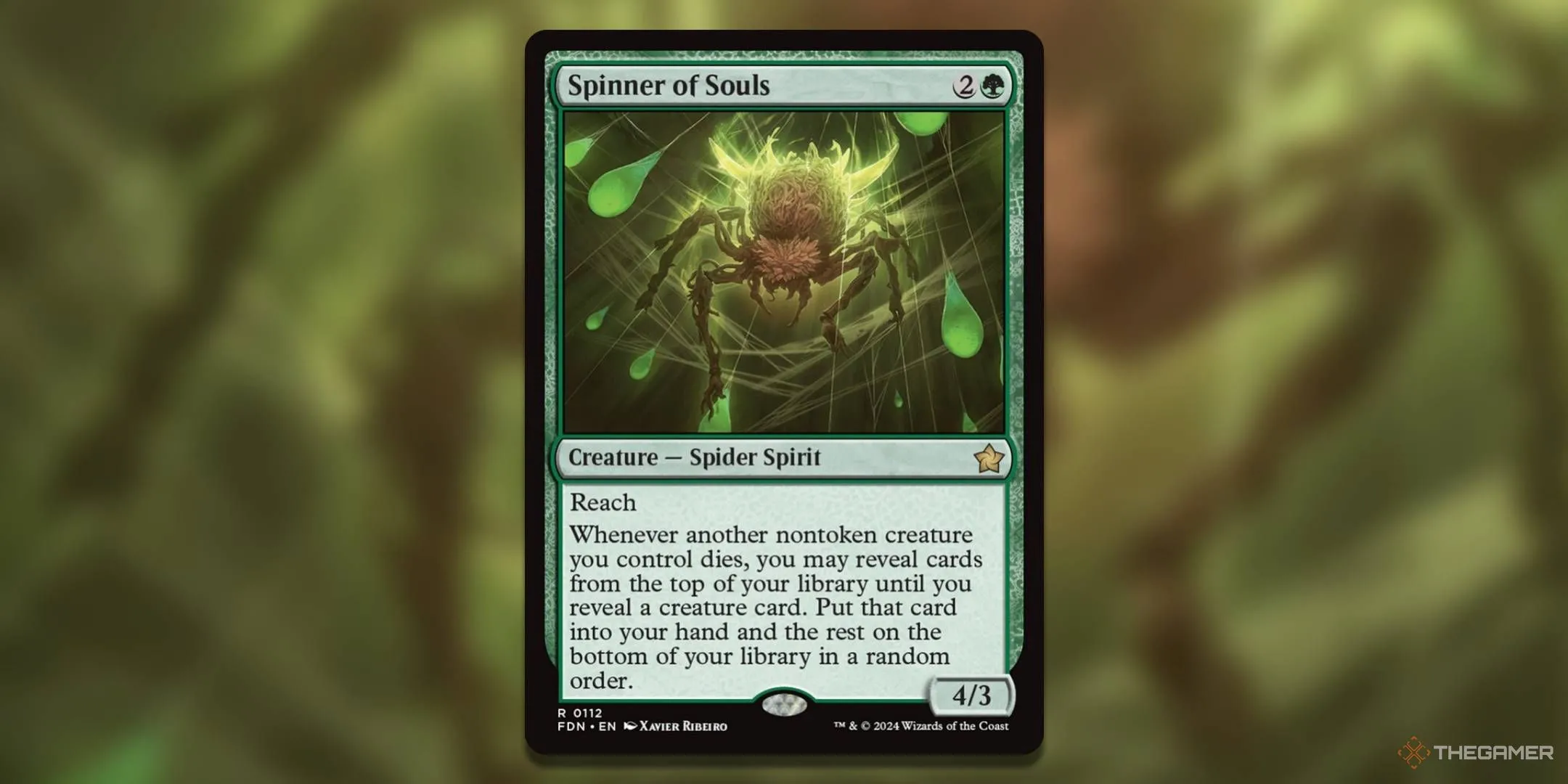 Thẻ bài Spinner of Souls từ Magic: The Gathering, một sinh vật giúp hồi sinh các sinh vật khác sau khi chúng bị tiêu diệt.