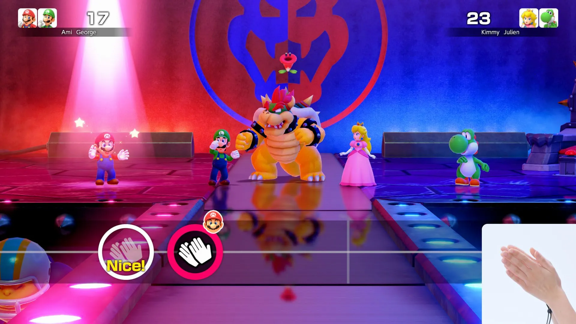 Toàn cảnh chiếc tàu lượn siêu tốc Carnival Coaster trong Super Mario Party Jamboree Nintendo Switch 2 Edition, một chế độ rail shooter đầy kịch tính.