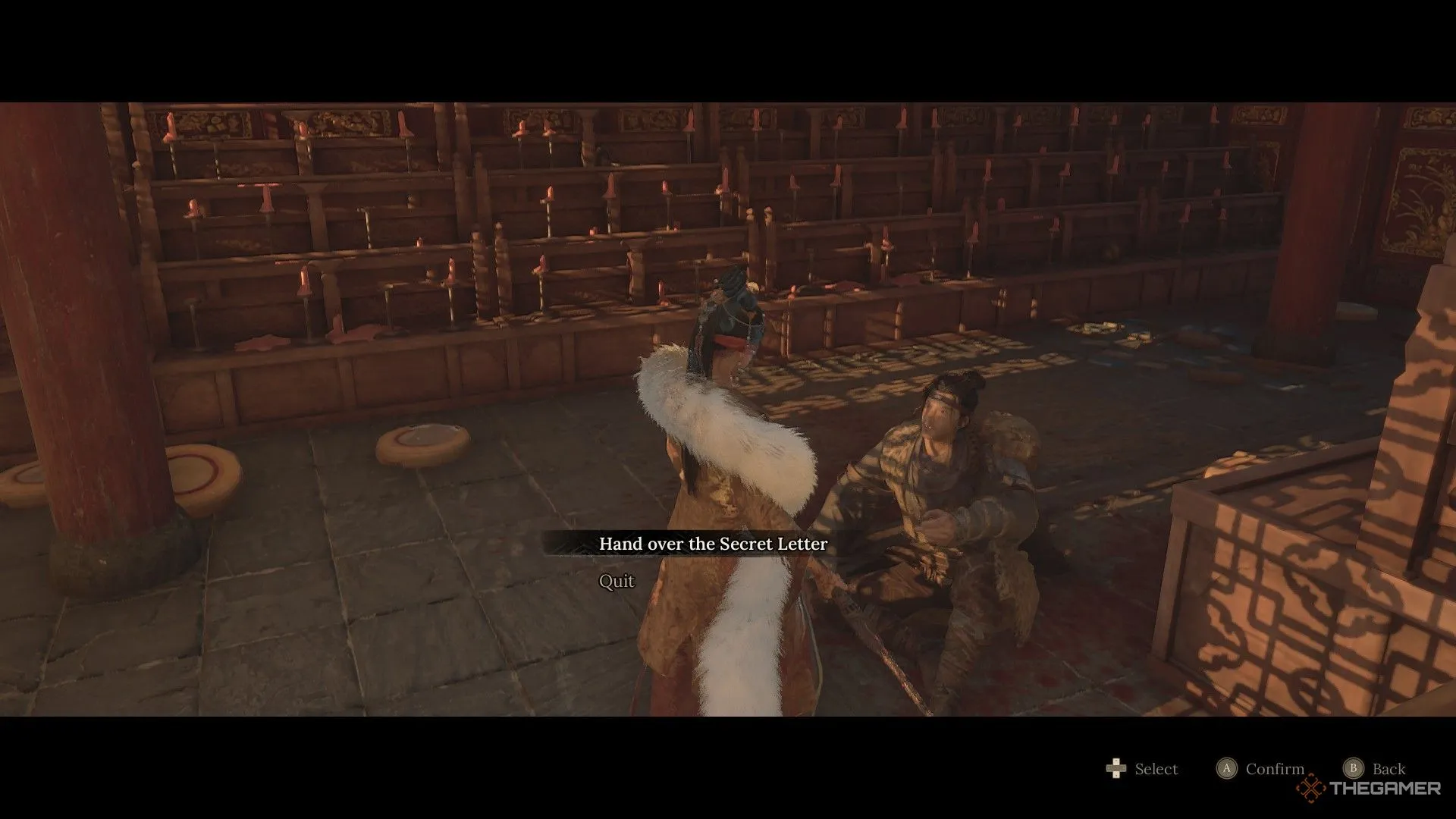 Wuchang trao Thư Bí Mật cho Li Dingguo trong Wuchang: Fallen Feathers.