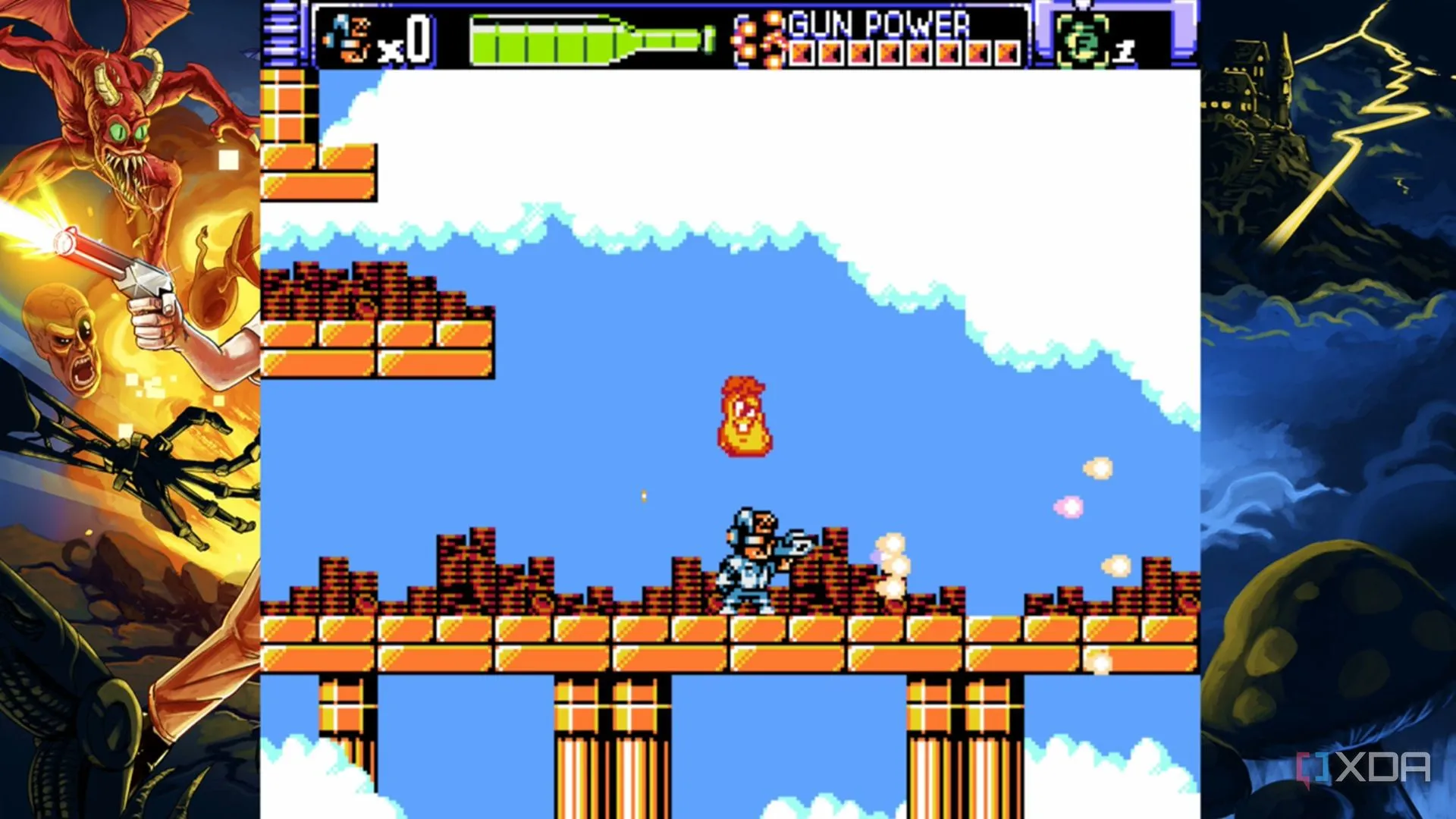 Ảnh The Nerd và Shit Pickle – power-up xuất hiện tại checkpoint, minh họa tính năng hỗ trợ