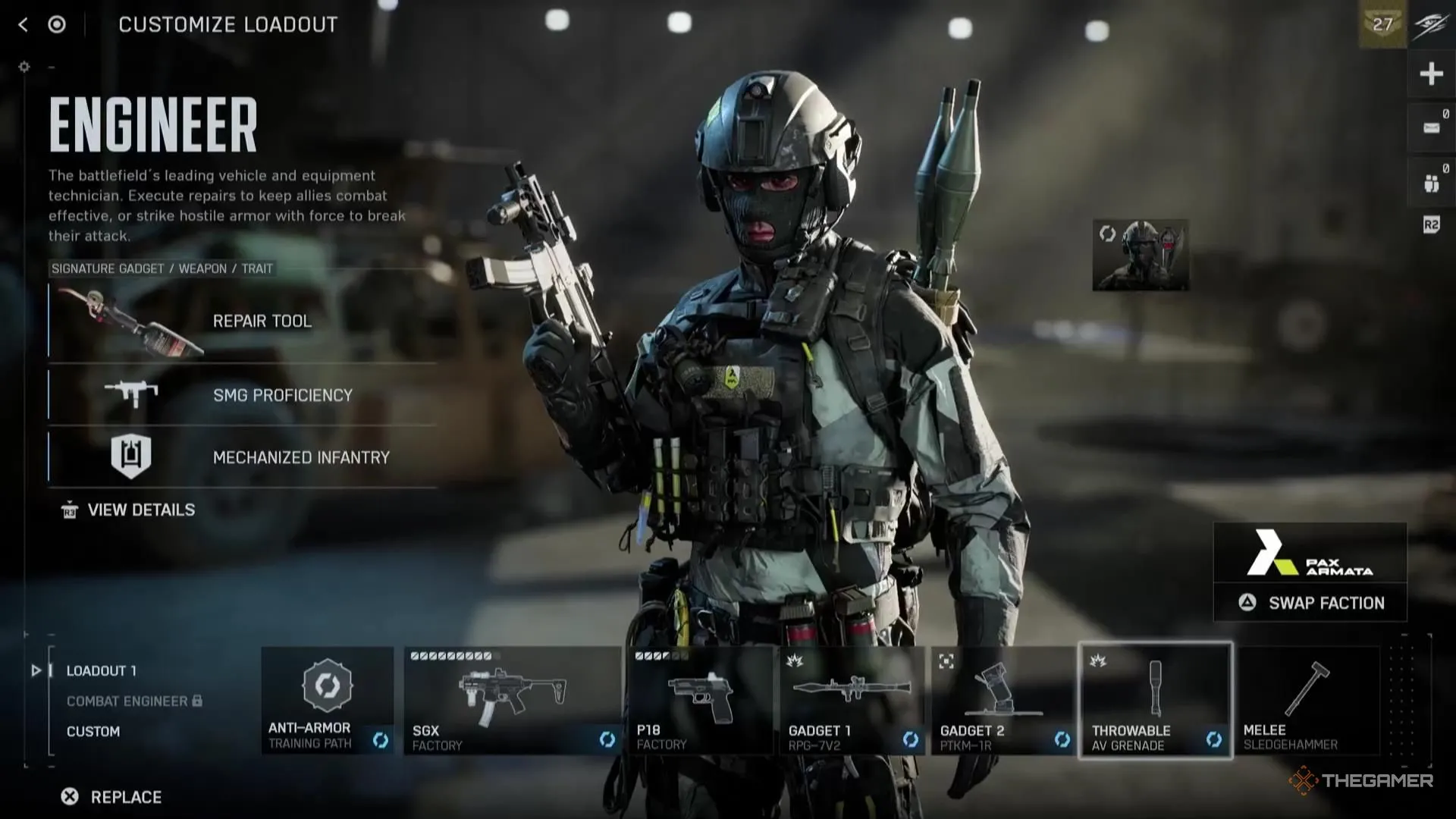 AV Grenade trong Battlefield 6, mô tả nổ khi va chạm và hiệu quả lên xe cơ giới