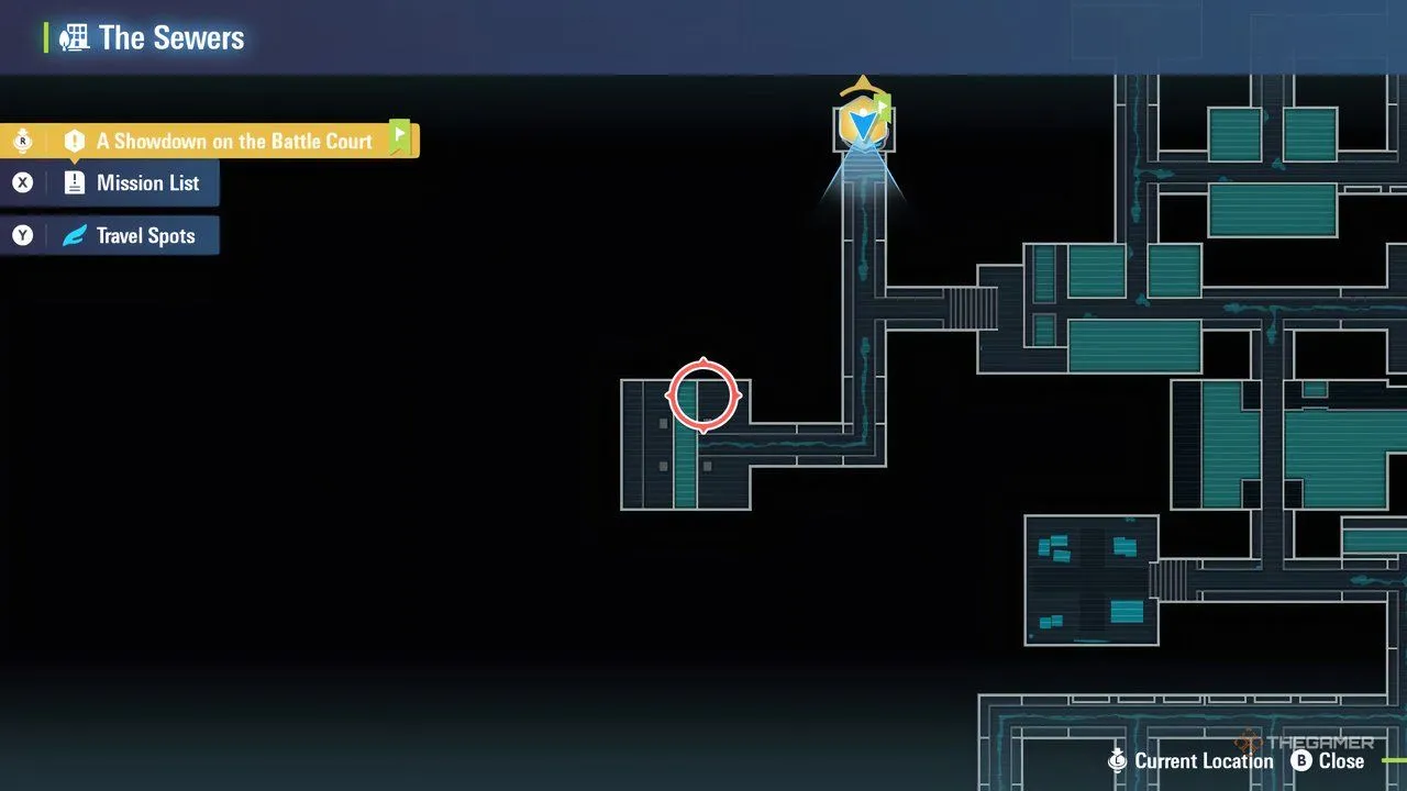 Bản đồ cống Lumiose nơi tìm Waterfall trong Pokémon Legends: Z-A