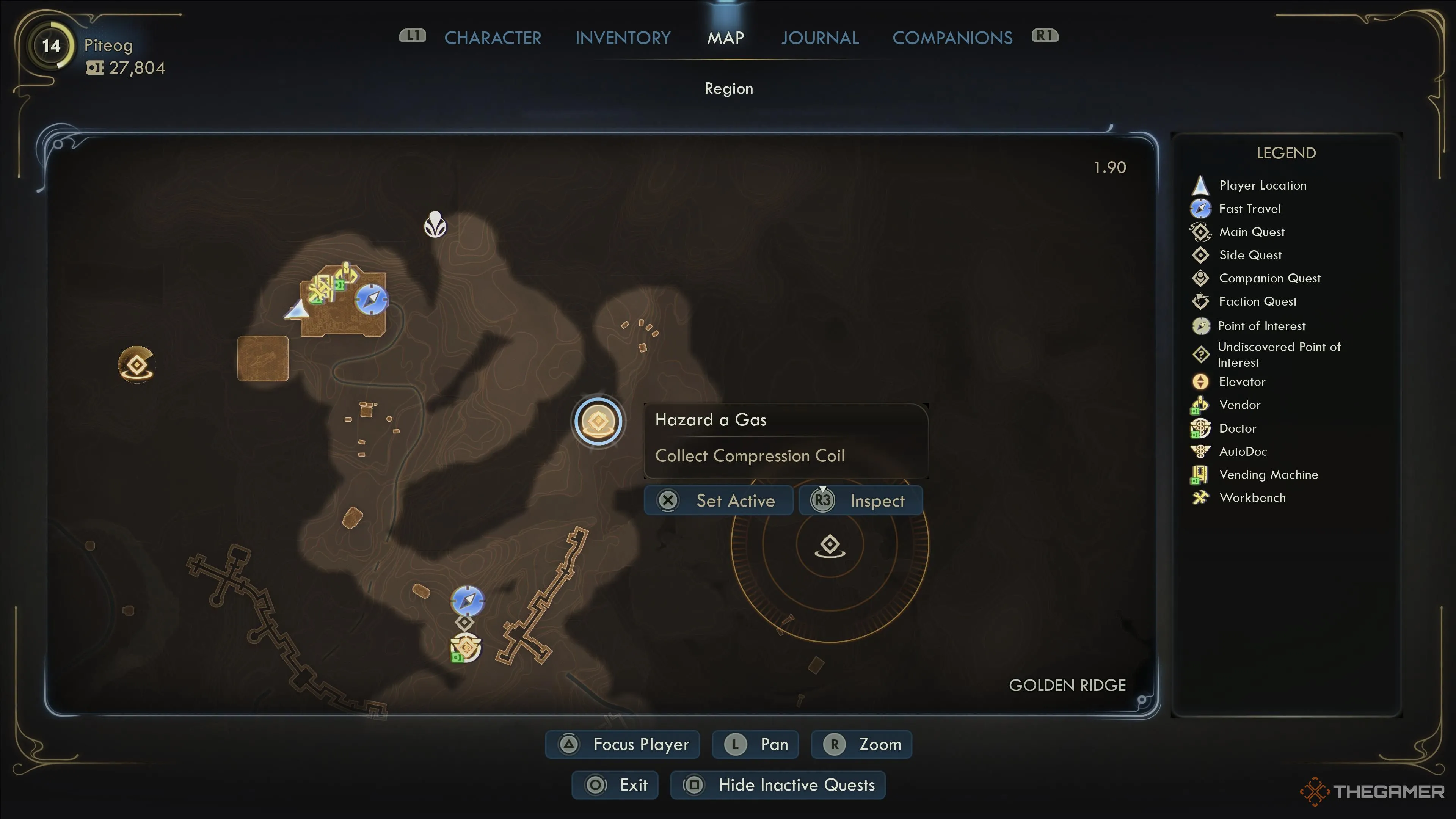 Bản đồ vị trí Drop Pod #5, chú ý khu vực có mantisaur gần đó.