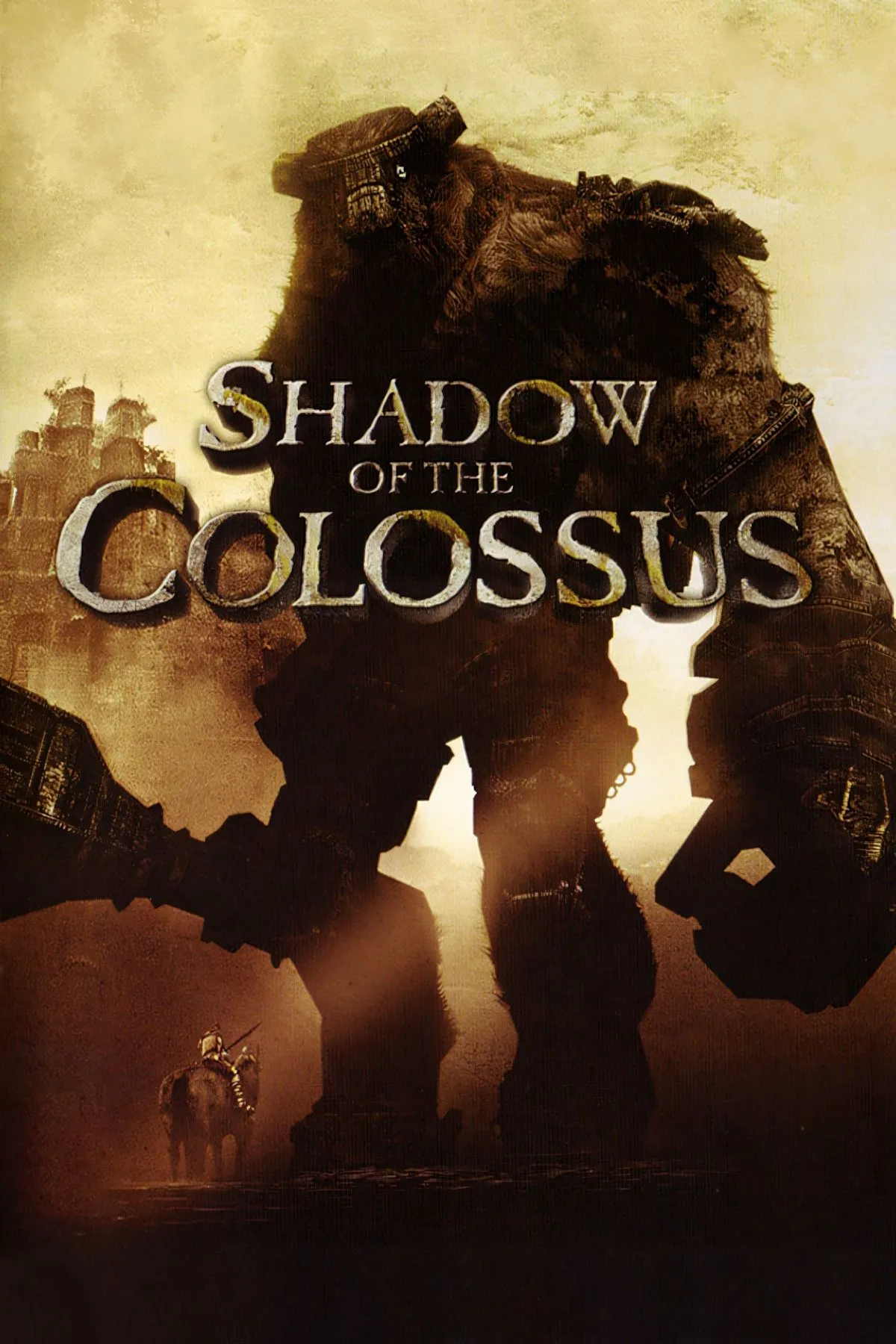 Bìa Shadow of the Colossus — hình tượng quái vật và cao nguyên rộng lớn