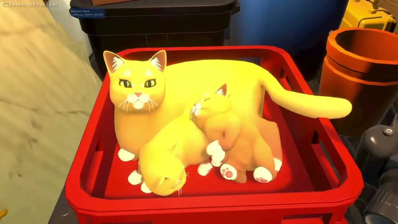 Cảnh kết thúc PowerWash Simulator hiển thị gnome và các yếu tố tương tác trong game.