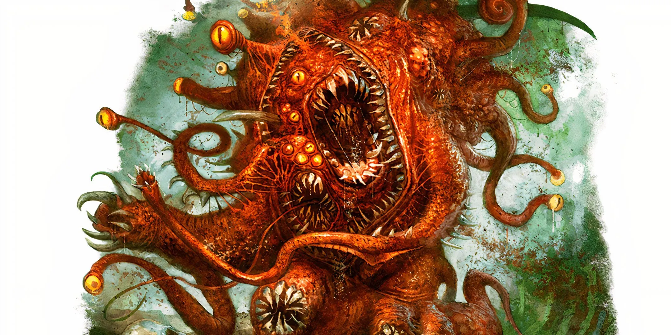 Gibbering Mouther với nhiều mắt và răng, biểu hiện gây xáo trộn lượt trong D&amp;D