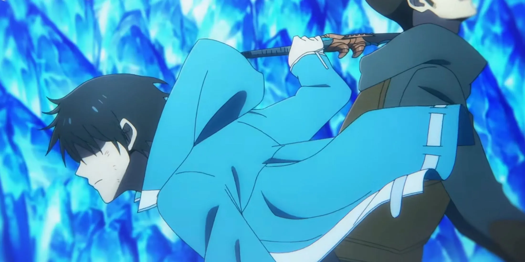 Jinwoo đâm đuôi thằn lằn trong một cảnh hành động, minh họa sức mạnh và nhịp truyện kịch tính