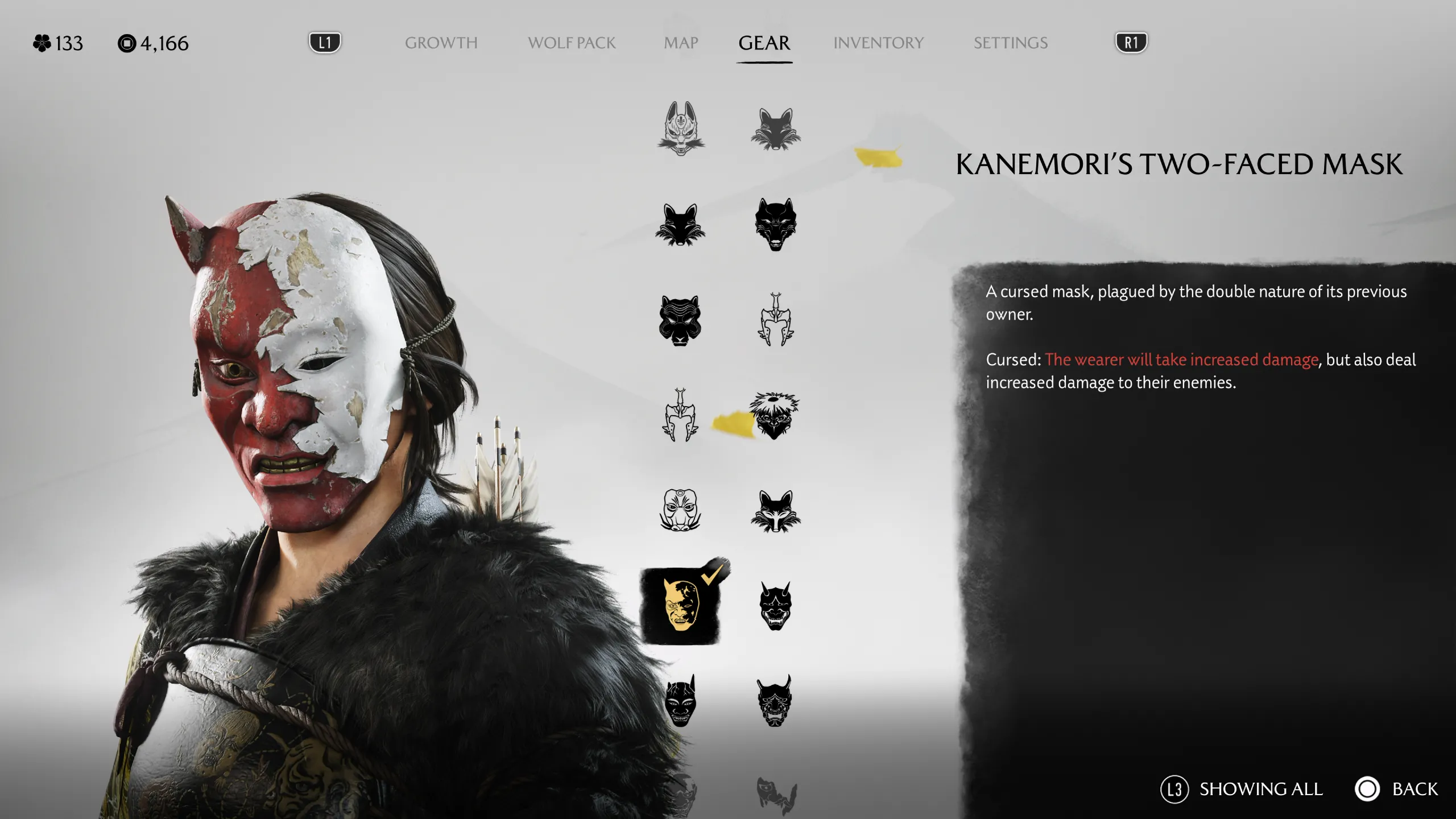 Kanemori's Two‑Faced Mask — mặt nạ nhân đôi sát thương trong Ghost of Yotei