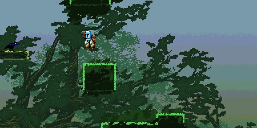 Khung cảnh level cao với đồ họa pixel/2D trong Jump King, minh họa cấu trúc thử thách leo lên đỉnh