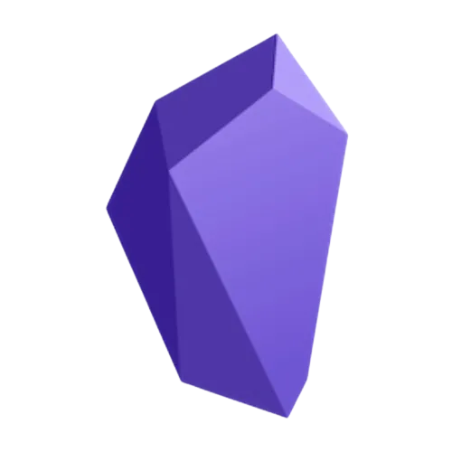 Logo ứng dụng Obsidian Notes, biểu tượng cho nền tảng ghi chú hỗ trợ plugin Outliner