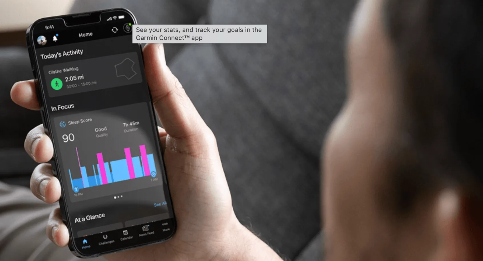 Màn hình Garmin Connect hiển thị khi đồng hồ đã ghép đôi với điện thoại