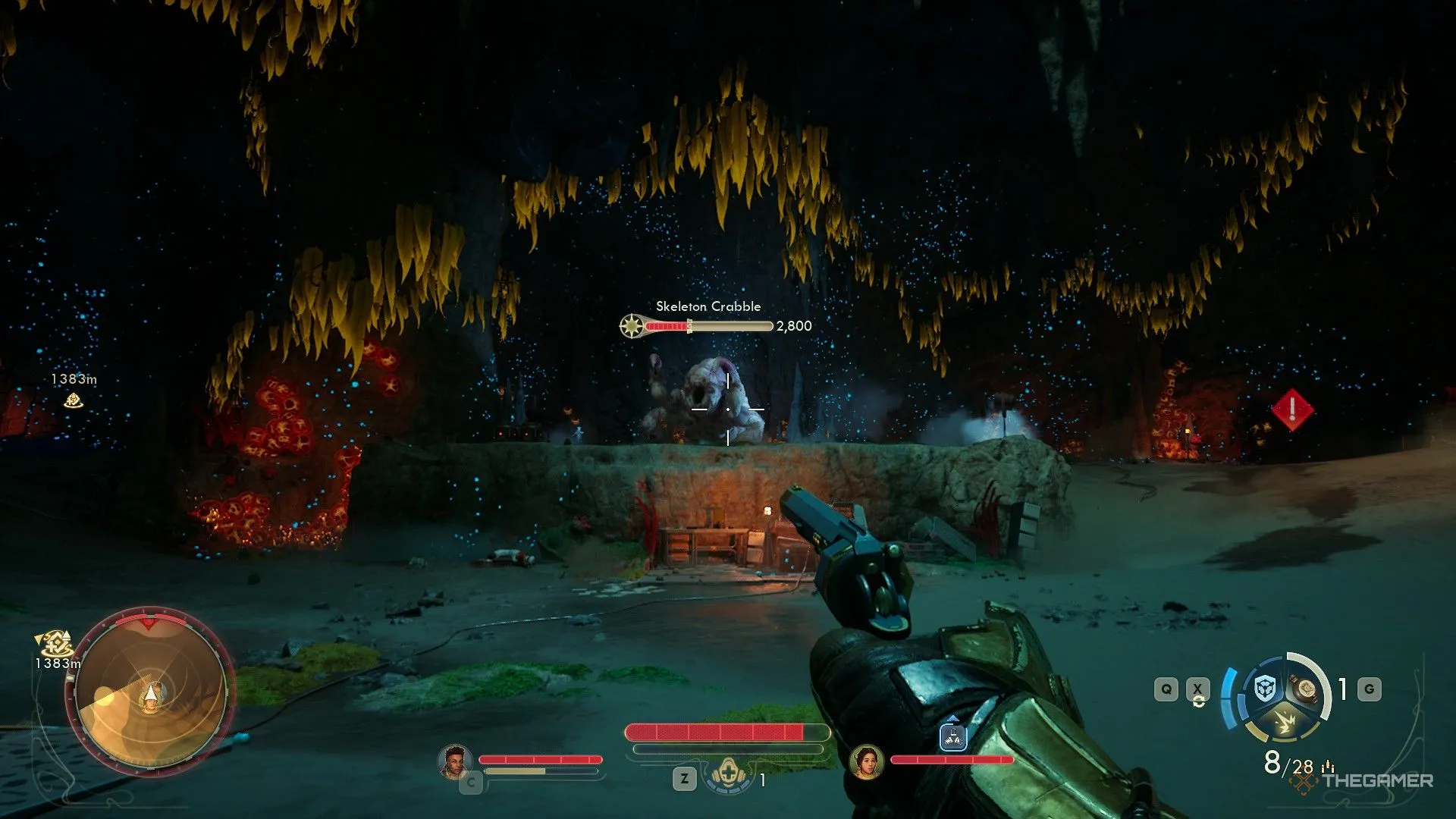 Ngắm bắn Skeleton Crabble trong The Outer Worlds 2, khu vực chiến đấu có tầm nhìn rộng