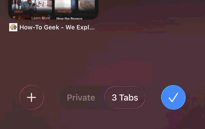 Nhấn giữ nút tick để đóng tất cả tab trong nhóm hiện tại của Safari.