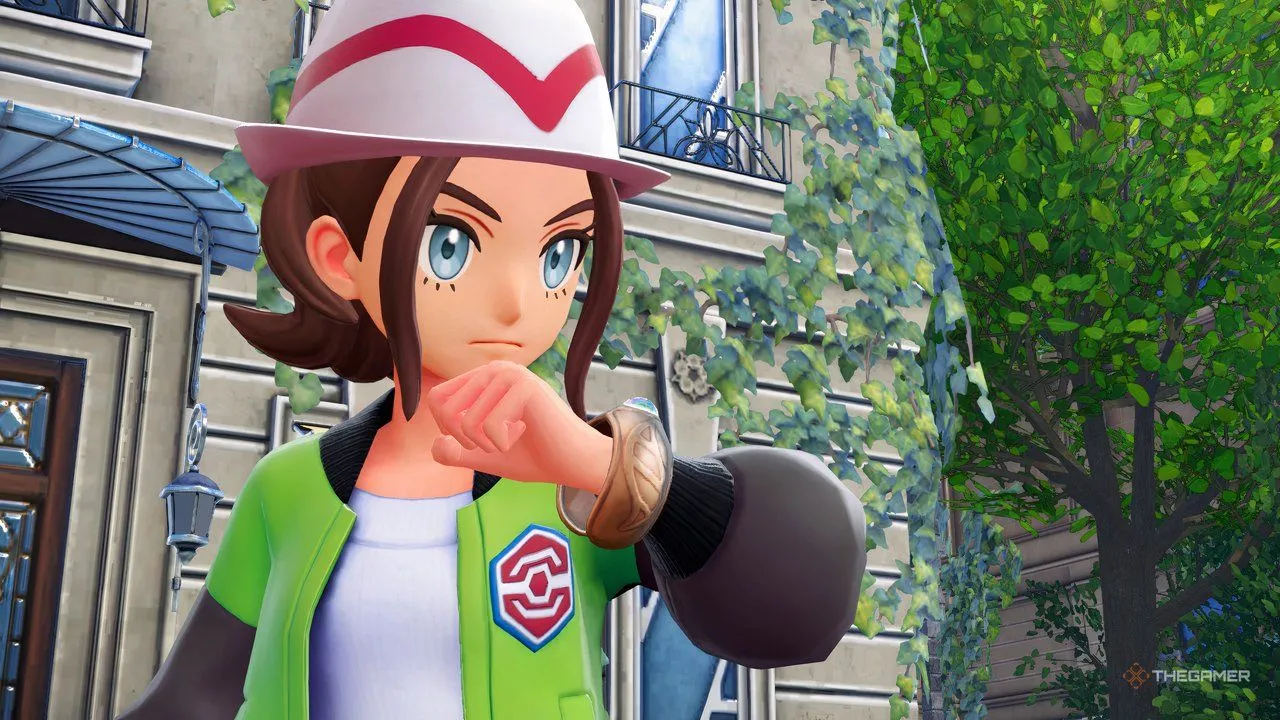 Nhân vật chính khoe Mega Bracelet trong Pokemon Legends: Z-A — chi tiết phụ kiện được thiết kế nổi bật.