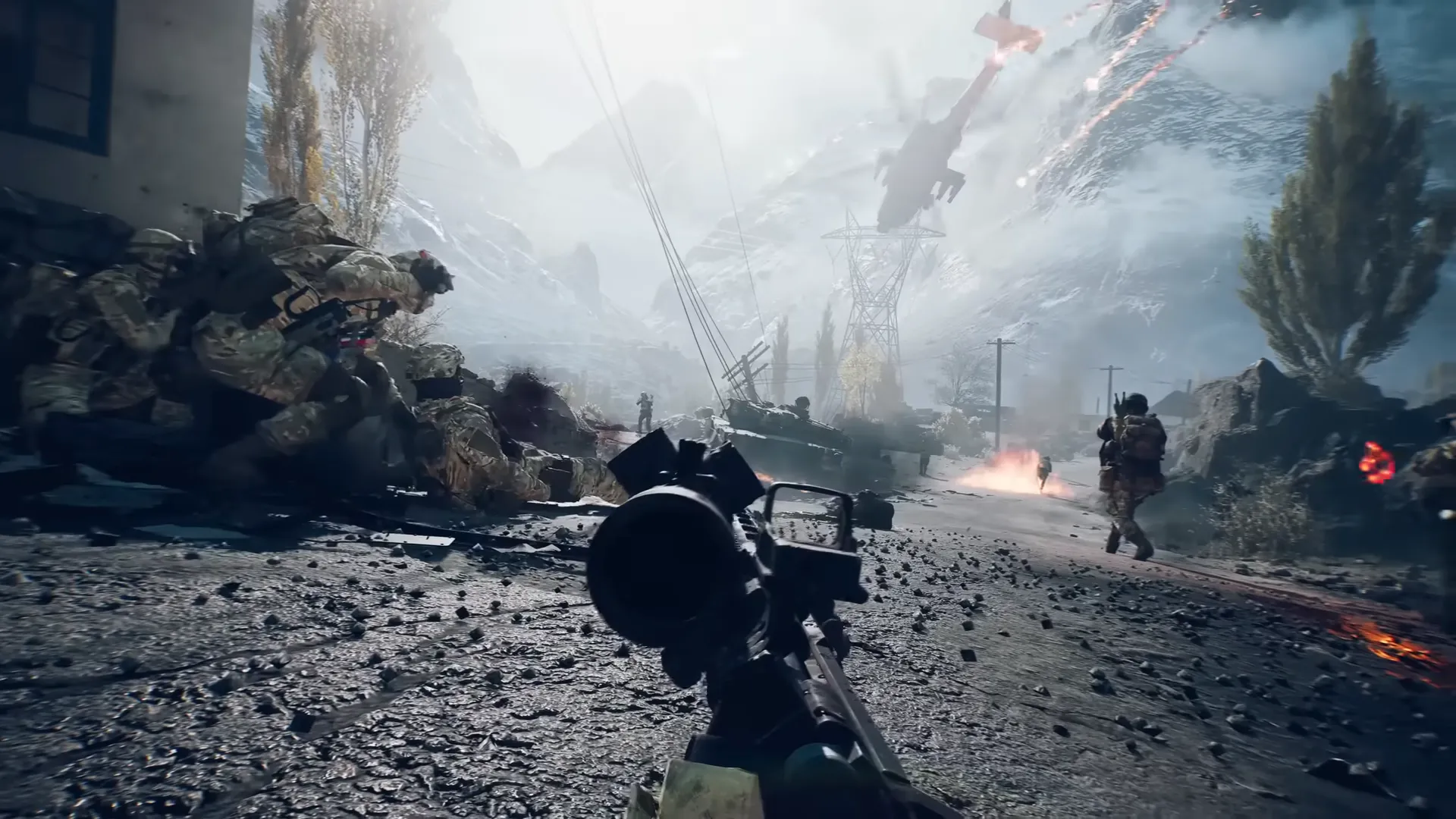 Screenshot Liberation Peak - cảnh map Liberation Peak trong trailer Battlefield 6