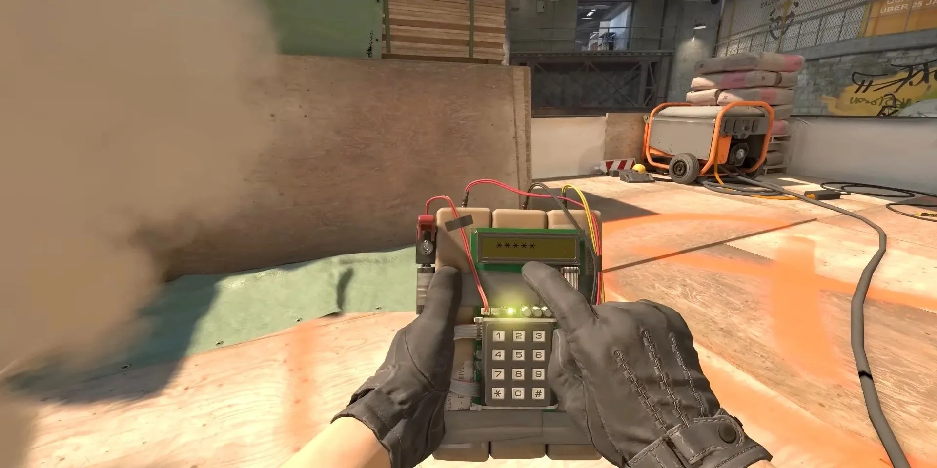 Tình huống cài bom trong CS2, minh họa map và bối cảnh gameplay liên quan đến thị trường skin