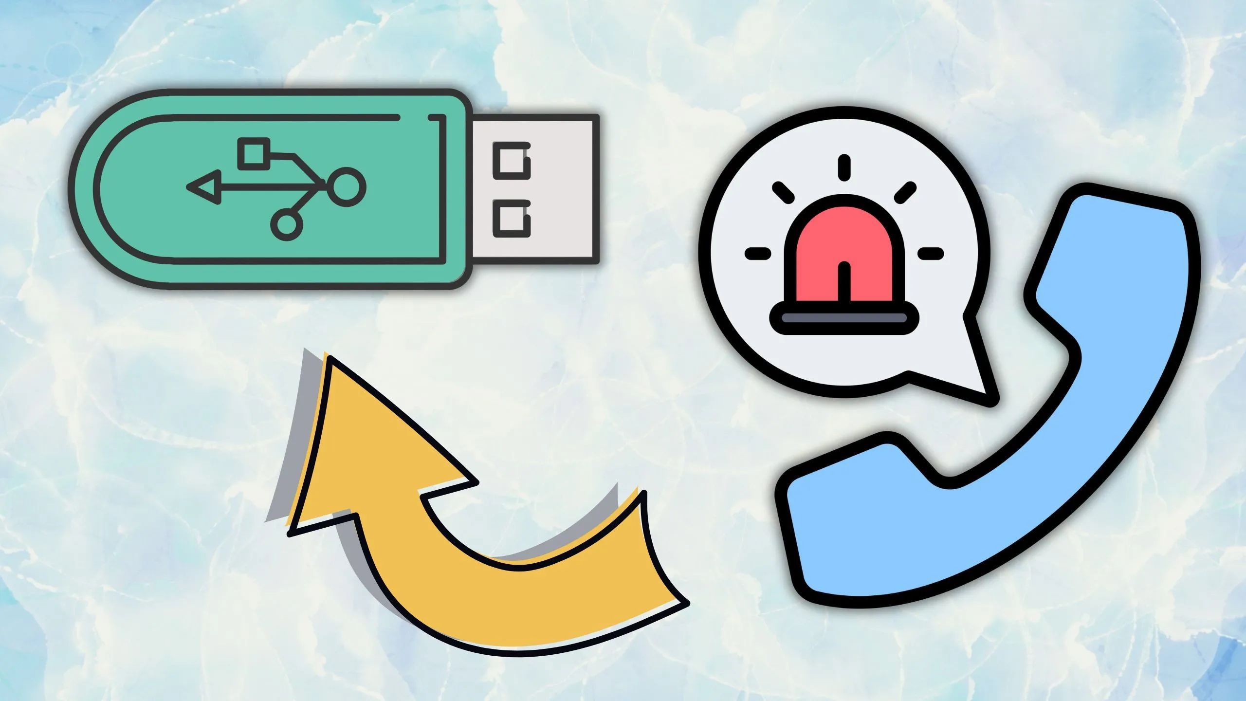 USB lưu file danh bạ khẩn cấp dạng .txt để truy cập ở môi trường bất lợi