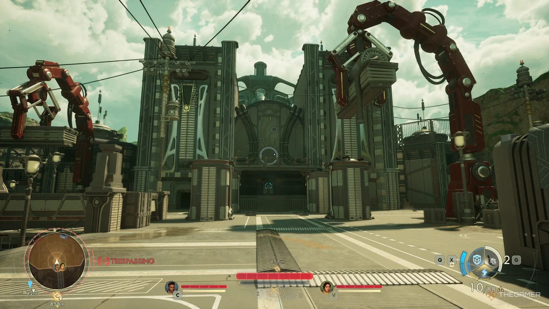 Vox Relay Station — tòa nhà lớn phong cách sci‑fi trong The Outer Worlds 2