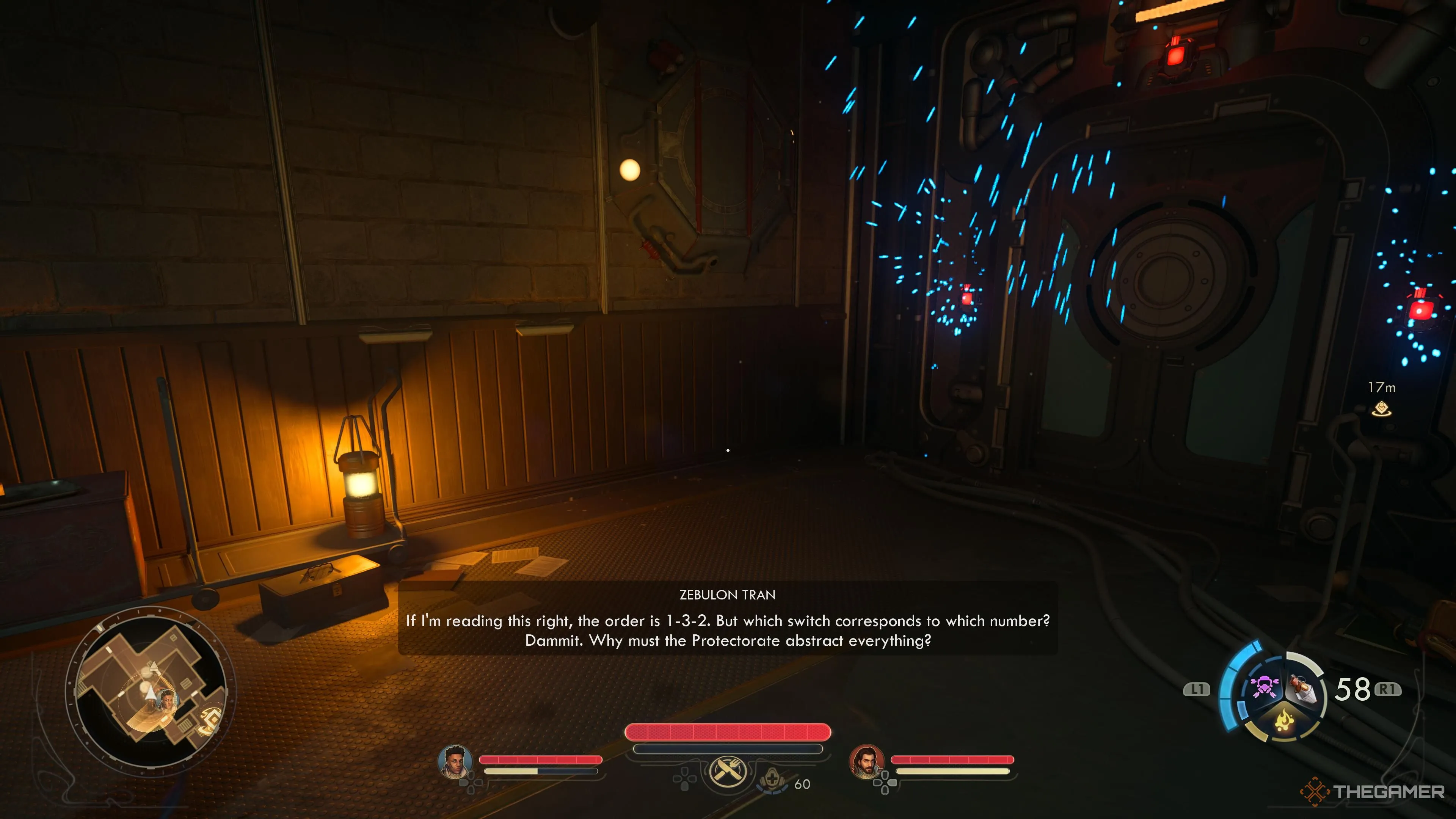 Zebulon chỉ ra thứ tự để mở cánh cửa trong The Outer Worlds 2